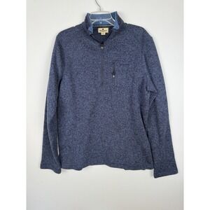 Woolrich Mens‎ Fleece Pullover Half Quarter Zip Sweater Jacket L Blue Sweatshirt